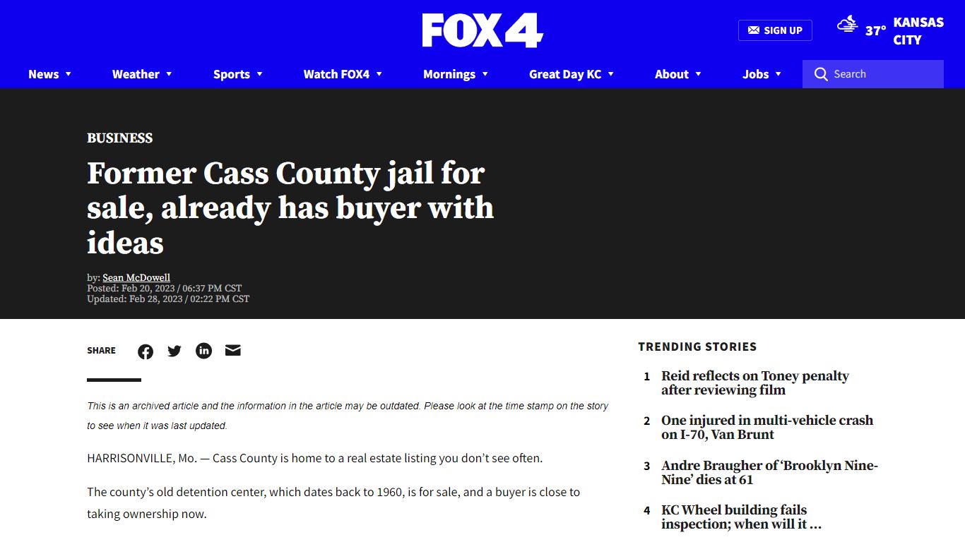 Former Cass County jail for sale, already has buyer with ideas